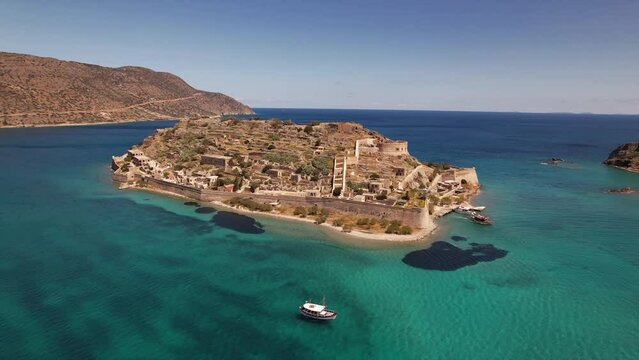 4K Spinalonga is an island located in the Gulf of Elounda in north-eastern Crete, Greece. It has appeared in novels, television series, films. It was used as a leper colony in 20th century