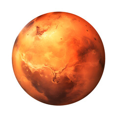 mars planet isolated on transparent background cutout