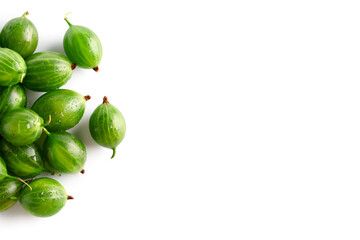 Fresh gooseberries on white background