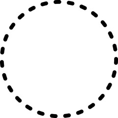 Dotted line Dashed circle frame vector icon.