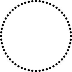 Naklejka premium Dotted line Dashed circle frame vector icon.
