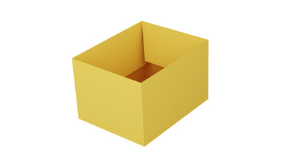 3D rendering of parcel box, Cardboard box, in isometric view, idea for online shopping, Logistic, international delivery