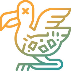 dead bird gradient line icon