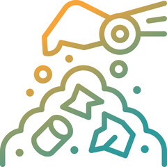 landfill gradient line icon