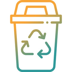recycle bin gradient line icon