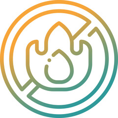 no fire gradient line icon