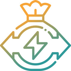 waste energy gradient line icon