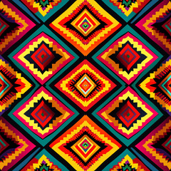 Geometric ethnic seamless pattern. Tribal aztec background. Vector illustration.