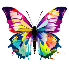 Colorful butterfly, isolated on a white background. Vector illustration.