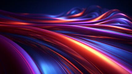 Fototapeta na wymiar Abstract futuristic neon background with glowing waves. Generative AI