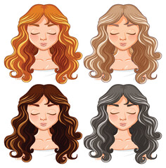 Four Women with Different Hair Dye