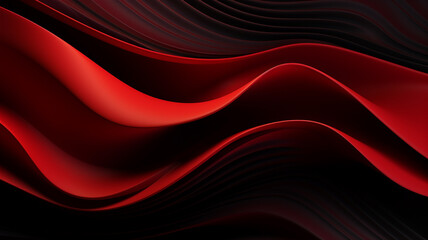 Luxury abstract black and red 3d dark wavy Background. Generative AI