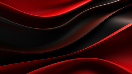 Luxury abstract black and red 3d dark wavy Background. Generative AI