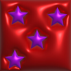 3d red background and blue stars