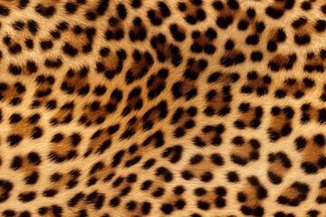 Fototapeta premium Beautiful seamless pattern with leopard or jaguar fur skin, wild nature endless texture rapport template.