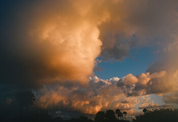 Fototapeta na wymiar Jupiter Florida Sunrise Clouds Orange Sunrise Florida Coast