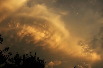 Sunset in the clouds beautiful view