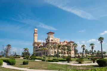 Fototapeta premium panoramic view of the Montazah palace in Alexandria Egypt