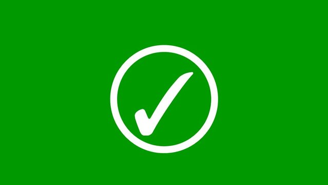 green check mark symbol Footage element animation