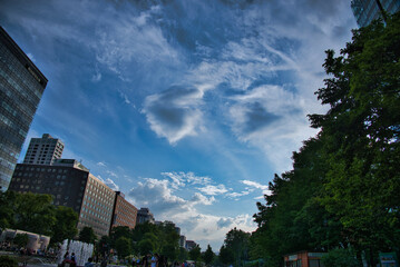 A view of an office area in Sapporo, Hokkaido, Japan.