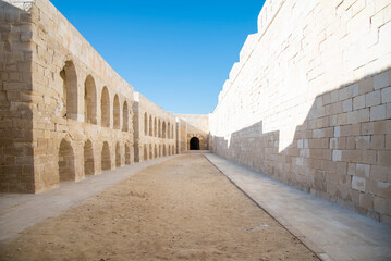 Interior view of the Qaitbay citadel in Alexandria, Egypt
