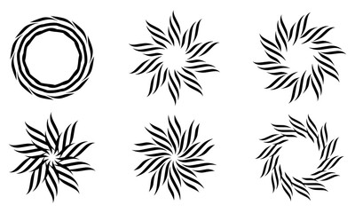abstract radial swirl icon set
