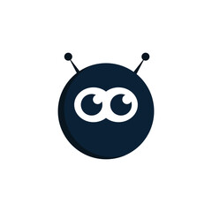 robot eyes cute logo design.