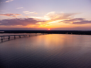 Fototapeta na wymiar Chesapeake Bay Bridge During Sunset