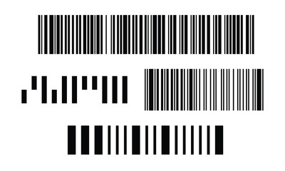Set of Bar code isolated on transparent background. Vector icon. Barcode icon. Vector Illustration, price tag for laser scan, retail number code. Vector scanning unique stripped barcode symbols set