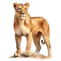 Obraz premium lioness on white