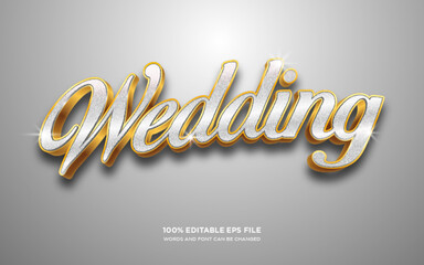 wedding 3D editable text style effect