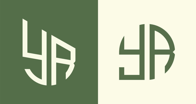 Creative simple Initial Letters YR Logo Designs Bundle.