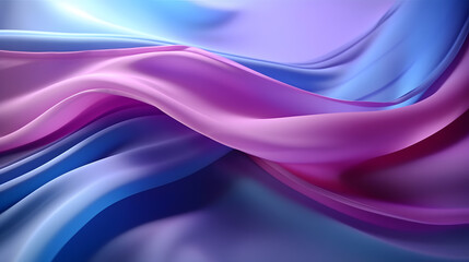 Abstract fluttering layers of gradient purple-blue fabric