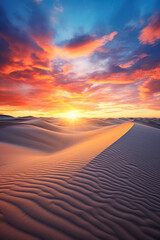 Fototapeta na wymiar Sunset at the dune beach. Generative AI