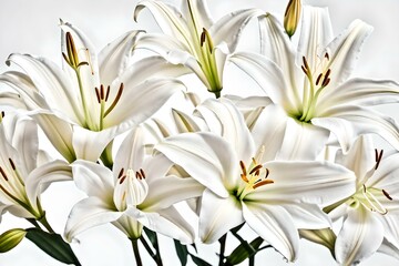 Obraz na płótnie Canvas bouquet of white lilies