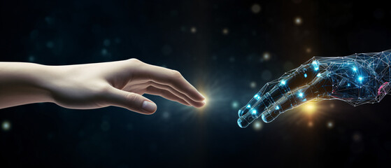 Fototapeta na wymiar AI Robot Cyborg and Humanoid Machine learning