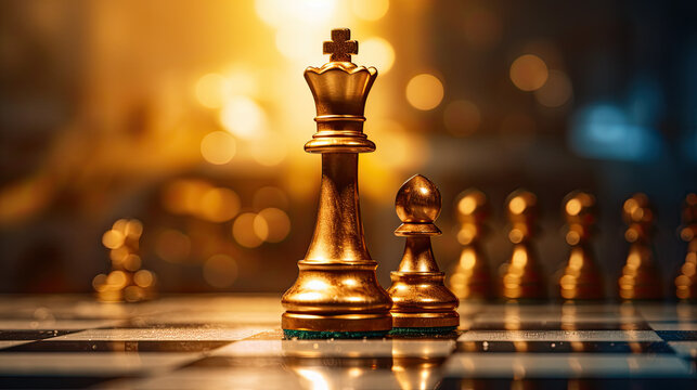 Premium AI Image  Closeup Wallpaper chess pieces on a board