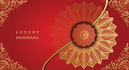 Magnificent golden ornamental mandala design background. Beautiful invitation card with floral mandala. Decorative golden floral ornamental mandala 