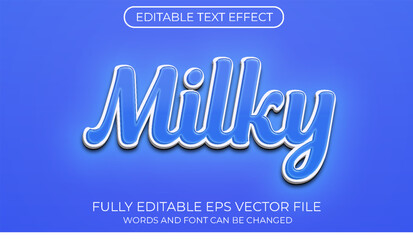 Milky editable text effect. Editable text style effect