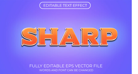 Naklejka na ściany i meble Sharp editable text effect. Editable text style effect