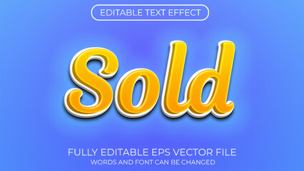 Sold editable text effect. Editable text style effect
