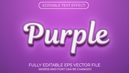 Purple editable text effect. Editable text style effect