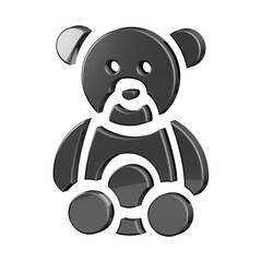 This is a beautifully designed 3D plush bear icon with a beautiful metallic texture. © Vahe