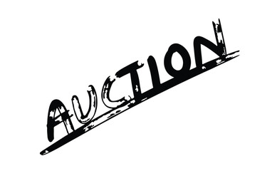 Auction Word Hand Written in Black | Grunge | Vector