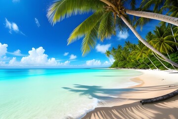 Fototapeta na wymiar Magic beautiful tropical sea, super photo realistic background, generative ai landscape