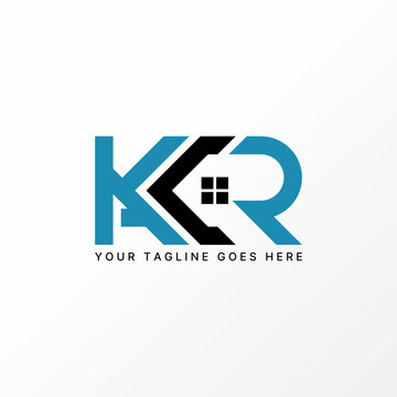 Logo design graphic concept creative abstract premium free vector stock letter word KCR font with roof house. Related to typography property estate