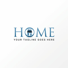 Logo design graphic concept creative abstract premium free vector stock letter word HOME font with house inside. Related to typography property build