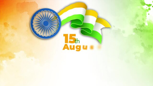 Celebrate India's National Day on 15th August - Independence Day . Happy Independence Day - Greeting animation  Waving Indian flag  tricolor splash  Independence banner for social media   company g...
