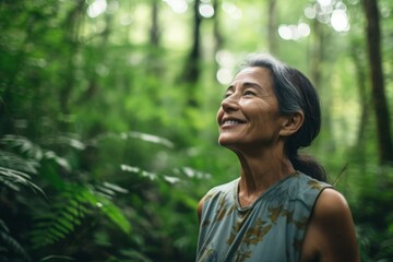 Embracing Nature's Gym: A Determined Woman's Fitness Journey. Generative AI