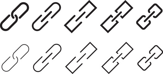 Link chain icons set URL connection symbol. Vector isolated illustration